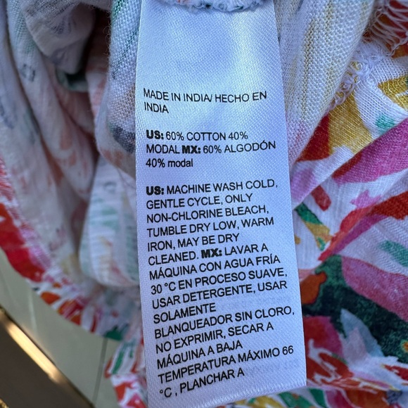 New Chicos tee watermelon punch cotton slug multi notch neck tee size L/2 - Picture 4 of 5